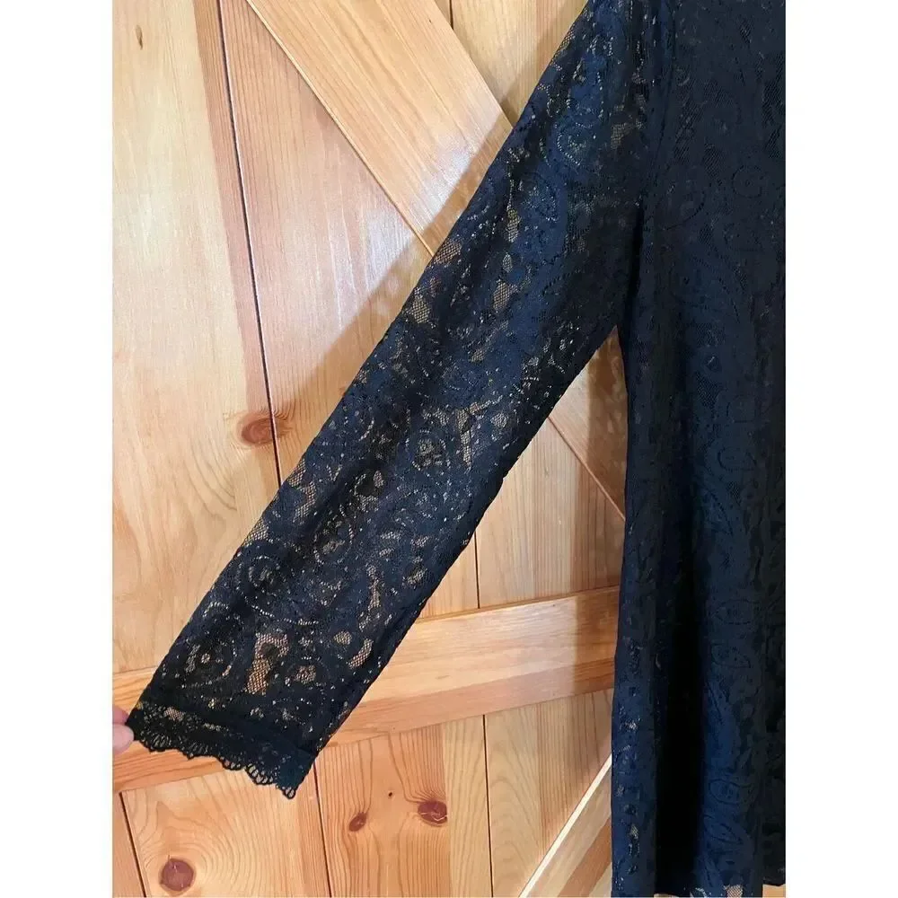 Anthropology Aryeh Black Tre Lace Women’s Dress Size Large (1677)